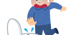 トイレにスマートフォンを落としてしまう男性ユーザのアイコン